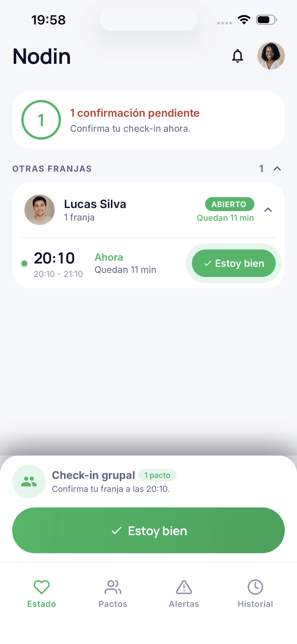 Vista previa de la aplicación Nodin